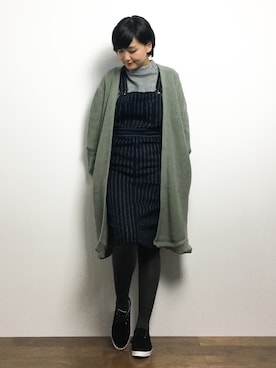 「NUMBER STANDARD DRWCYS（ナンバースタンダードドロシーズ）のアイテム（オールインワン・サロペット）」を使った、ゆえんさん（レディース・162cm）の冬コーディネート