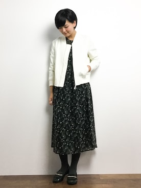 「アイテム（ローファー、グリーン系）」を使った、ゆえんさん（レディース・162cm）の冬コーディネート