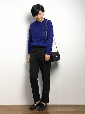 「PLAIN CLOTHING（プレーンクロージング）のアイテム（ローファー）」を使った、ゆえんさん（レディース・162cm）の冬コーディネート