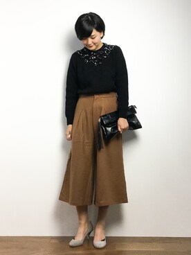 「INTERPLANET WINGS（インタープラネットウィング）のアイテム（パンツ）」を使った、ゆえんさん（レディース・162cm）の冬コーディネート
