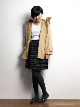 「Another Edition（アナザーエディション）のアイテム（その他アウター）」を使った、ゆえんさん（レディース・162cm）の冬コーディネート