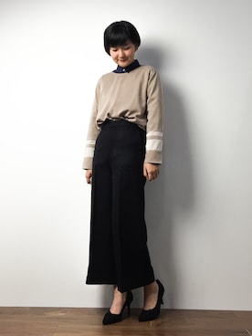 「L'EST ROSE（レストローズ）のアイテム（パンツ）」を使った、ゆえんさん（レディース・162cm）の冬コーディネート
