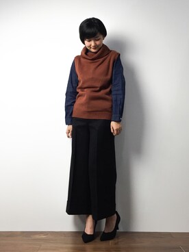 「L'EST ROSE（レストローズ）のアイテム（パンツ）」を使った、ゆえんさん（レディース・162cm）の冬コーディネート