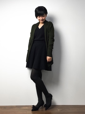 「PLAIN CLOTHING（プレーンクロージング）のアイテム（パンプス）」を使った、ゆえんさん（レディース・162cm）の冬コーディネート