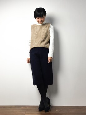 「STUDIOUS（ステュディオス）のアイテム（スウェット）」を使った、ゆえんさん（レディース・162cm）の冬コーディネート