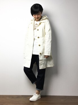 「RAY CASSIN（レイカズン）のアイテム（ステンカラーコート）」を使った、ゆえんさん（レディース・162cm）の冬コーディネート