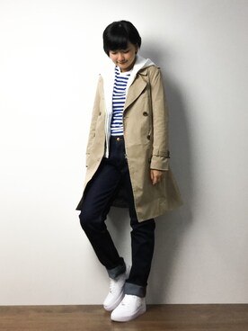 「JOURNAL STANDARD relume（ジャーナルスタンダード　レリューム）のアイテム（トレンチコート）」を使った、ゆえんさん（レディース・162cm）の冬コーディネート