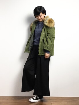 「Factor=（ファクターイコール）のアイテム（ジャケット/アウター）」を使った、ゆえんさん（レディース・162cm）の冬コーディネート
