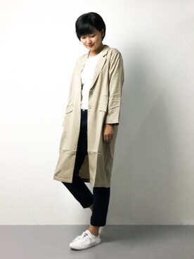 「YECCA VECCA（イェッカヴェッカ）のアイテム（ピーコート）」を使った、ゆえんさん（レディース・162cm）の冬コーディネート