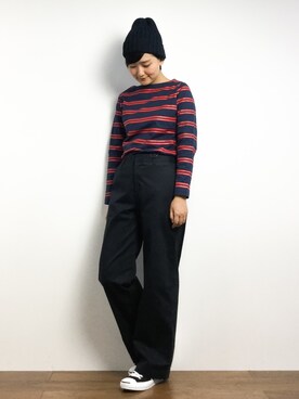 「J'studio（ジェイストゥディオ）のアイテム（パンツ）」を使った、ゆえんさん（レディース・162cm）の春コーディネート