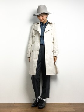 「31 Sons de mode（トランテアン　ソン　ドゥ　モード）のアイテム（トレンチコート）」を使った、ゆえんさん（レディース・162cm）の春コーディネート
