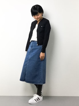 「unrelaxing（アンリラクシング）のアイテム（ブルゾン）」を使った、ゆえんさん（レディース・162cm）の春コーディネート
