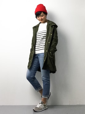 「Right-on（ライトオン）のアイテム（その他アウター）」を使った、ゆえんさん（レディース・162cm）の春コーディネート