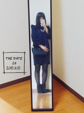 「ストライプワンピース」｜「アイテム（トレンチコート）」を使った、ひかさん（レディース・153cm）の秋コーディネート