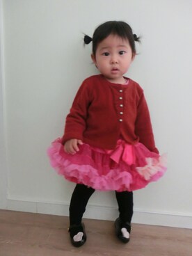 「Angel'faceのアイテム（スカート、ピンク系）」を使った、Annie0522さん（キッズ・90cm）の春コーディネート