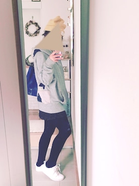 「アディダス(adidas)」｜「アイテム（パーカー）」を使った、Sa0さん（レディース・147cm）の春コーディネート