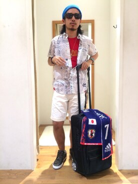 「ジャパンブルー」｜「アイテム（アクセサリー）」を使った、Kouki Niimiさん（メンズ・161cm）の夏コーディネート