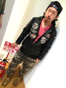 「AVIREX（アヴィレックス）のアイテム（その他）」を使った、Kouki Niimiさん（メンズ・161cm）の秋コーディネート