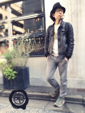 「丸メガネ」｜別宮聖一 ( ベックセイイチ )さん（メンズ・169cm）の冬コーディネート