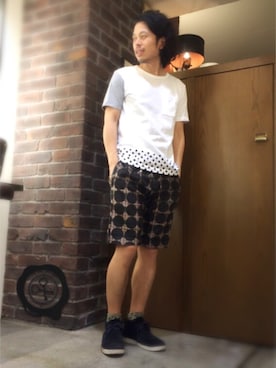 「アイテム（Tシャツ/カットソー）」を使った、別宮聖一 ( ベックセイイチ )さん（メンズ・169cm）の夏コーディネート