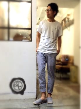 「H&M DIVIDED（エイチアンドエム　ディヴァイデッド）のアイテム」を使った、別宮聖一 ( ベックセイイチ )さん（メンズ・169cm）の夏コーディネート