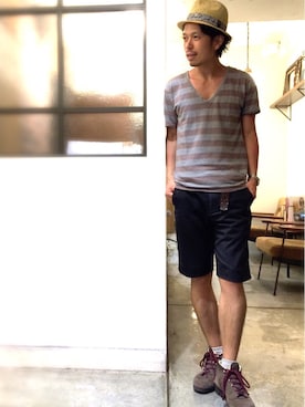 「H&M DIVIDED（エイチアンドエム　ディヴァイデッド）のアイテム」を使った、別宮聖一 ( ベックセイイチ )さん（メンズ・169cm）の夏コーディネート