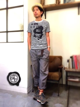 「H&M DIVIDED（エイチアンドエム　ディヴァイデッド）のアイテム」を使った、別宮聖一 ( ベックセイイチ )さん（メンズ・169cm）の夏コーディネート