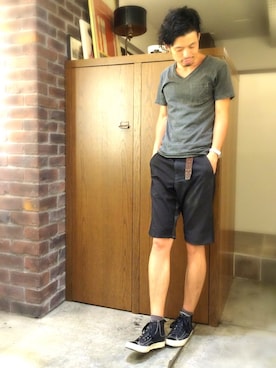 「黒パンツ」｜別宮聖一 ( ベックセイイチ )さん（メンズ・169cm）の秋コーディネート