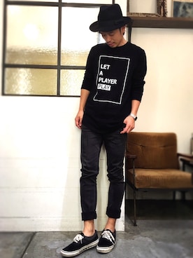 「black」｜「アイテム（その他）」を使った、別宮聖一 ( ベックセイイチ )さん（メンズ・169cm）の秋コーディネート