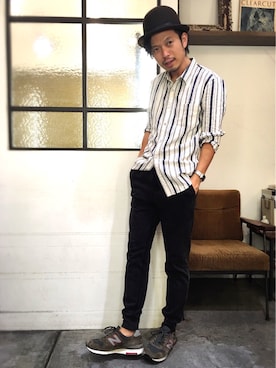 「ジョガーパンツ」｜別宮聖一 ( ベックセイイチ )さん（メンズ・169cm）の秋コーディネート