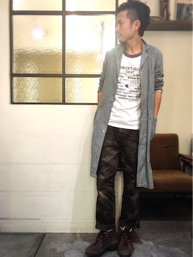 「nﾟ 44（ナンバーヨンジュウヨン）のアイテム（その他アウター）」を使った、別宮聖一 ( ベックセイイチ )さん（メンズ・169cm）の冬コーディネート