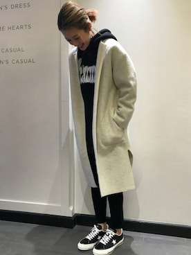 Rinko Takeuchiさん（レディース・164cm）の冬コーディネート