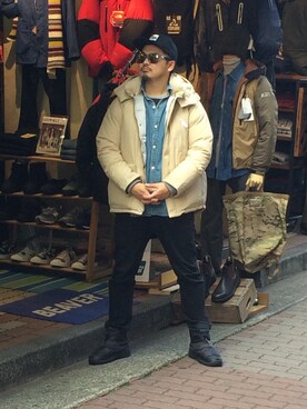 「and wander（アンドワンダー）のアイテム（ダウンジャケット/コート）」を使った、ふるちゃんさん（メンズ・171cm）の秋コーディネート