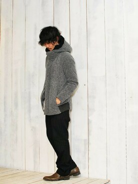 「OURET（オーレット）のアイテム（その他アウター）」を使った、OURETさん（メンズ・175cm）の冬コーディネート
