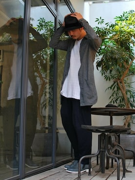 「OURET（オーレット）のアイテム（その他シューズ）」を使った、OURETさん（メンズ・175cm）の夏コーディネート