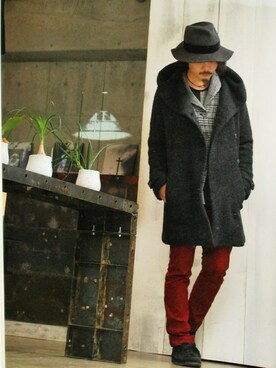 「OURET（オーレット）のアイテム（その他アウター）」を使った、OURETさん（メンズ・175cm）の冬コーディネート