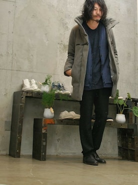 「OURET（オーレット）のアイテム（ダウンジャケット/コート）」を使った、OURETさん（メンズ・175cm）の冬コーディネート