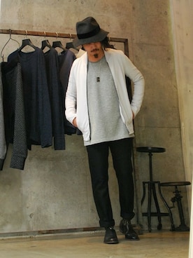 「OURET（オーレット）のアイテム（ブーツ）」を使った、OURETさん（メンズ・175cm）の冬コーディネート