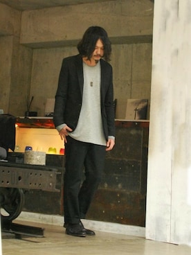 「OURET（オーレット）のアイテム（ブーツ）」を使った、OURETさん（メンズ・175cm）の冬コーディネート