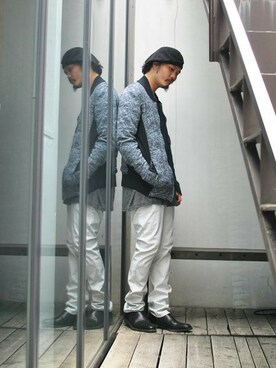 「OURET（オーレット）のアイテム（MA-1）」を使った、OURETさん（メンズ・175cm）の春コーディネート