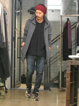「OURET（オーレット）のアイテム（パーカー）」を使った、OURETさん（メンズ・175cm）の夏コーディネート