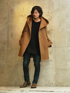 「OURET（オーレット）のアイテム（その他アウター）」を使った、OURETさん（メンズ・175cm）の冬コーディネート