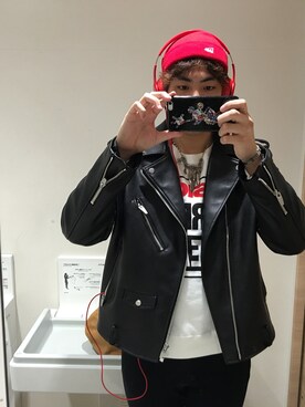 「VISION（ヴィジョン）のアイテム（トップス）」を使った、稗田篤士さん（メンズ・181cm）の冬コーディネート