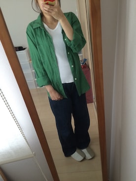 「coca（ANDEX shoes product）（コカ）のアイテム（Tシャツ/カットソー）」を使った、めぐ♡*さん（レディース・155cm）の春コーディネート