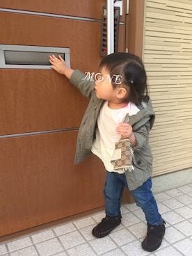 「babygap」｜「アイテム（ミリタリージャケット）」を使った、moneさん（キッズ・80cm）の冬コーディネート