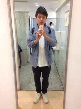 「COMME des GARCONS HOMME DEUX（コムデギャルソンオムドゥ）のアイテム（その他パンツ）」を使った、kazunari nittaさん（メンズ・175cm）の秋コーディネート