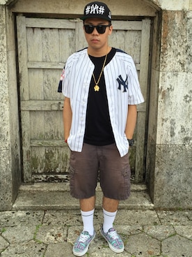 「west side」｜AXER aka  Reyさん（メンズ・173cm）の夏コーディネート