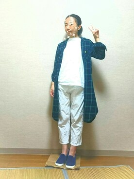 「ラブ＆ピース2016」｜「アイテム（シャツワンピース）」を使った、はらさん（レディース・151cm）の秋コーディネート