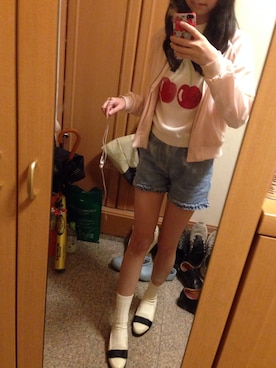 「TITTY&CO.（ティティーアンドコー）のアイテム（スタジャン）」を使った、nonokaさん（レディース・168cm）の夏コーディネート