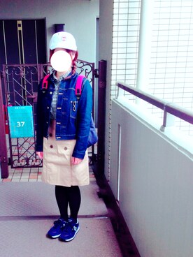 「chambre de charme（シャンブルドゥシャーム）のアイテム（デニムジャケット）」を使った、877さん（レディース・150cm）の春コーディネート